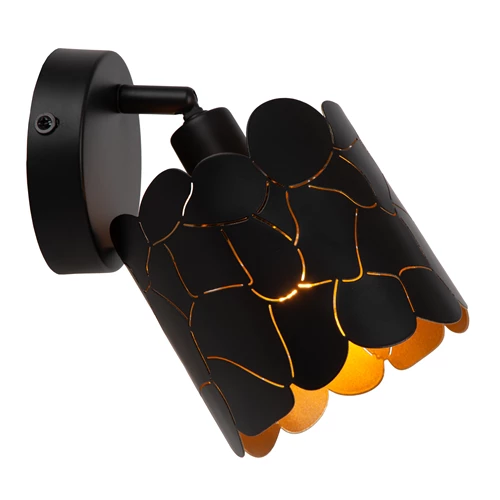 Lucide ALMELO - Wandstrahler / Wandleuchte - Ø 12 cm - 1xE14 - Schwarz - detail 1
